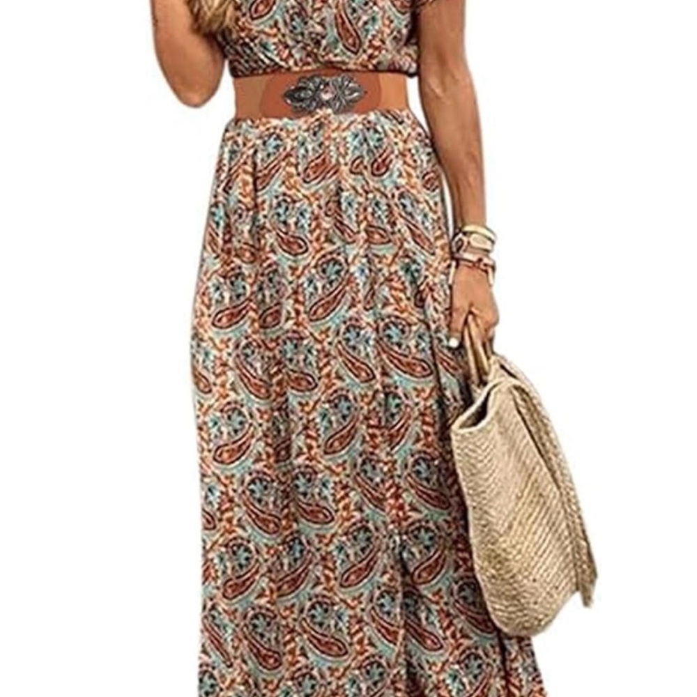Paisley Print Maxi Skirt